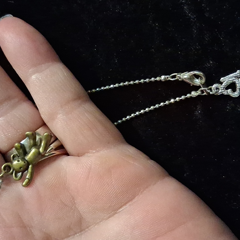 Gold Teddy Bear Pendant Necklace 16 In Long . - Picture 4 of 8